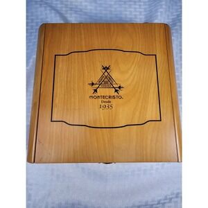 MONTECRISTO 75th ANIVERSARY HUMIDOR Cigar Box Well Made Gold Hinges And Clasp